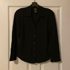 INC Black Button down Blouse Sz P